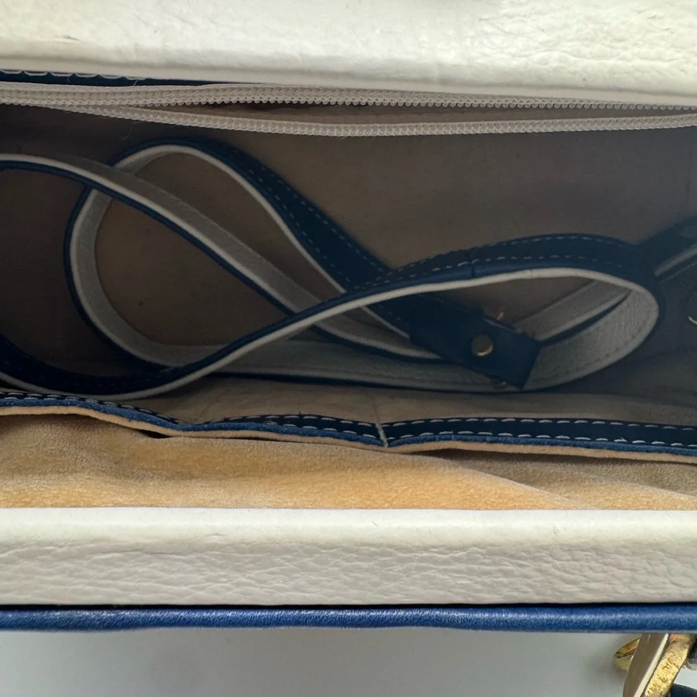 Paolo Navy and Cream Bag with Strap - Picture 8 of 10